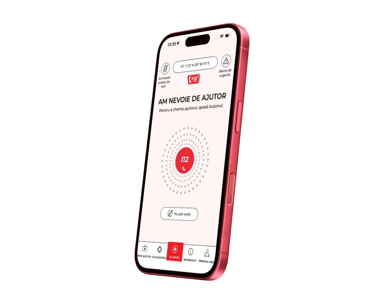Previzualizare aplicației 112 MD pe smartphone